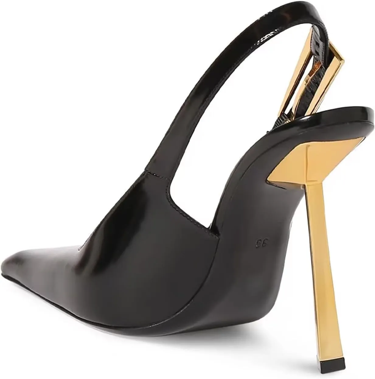 YIYA Slingback Heels Pumps Shoes for Women with Buckle Strap Slip On Closed Pointed Toe Stiletto High Heel Wedding Party Casual Dress Backless Mules Sandals