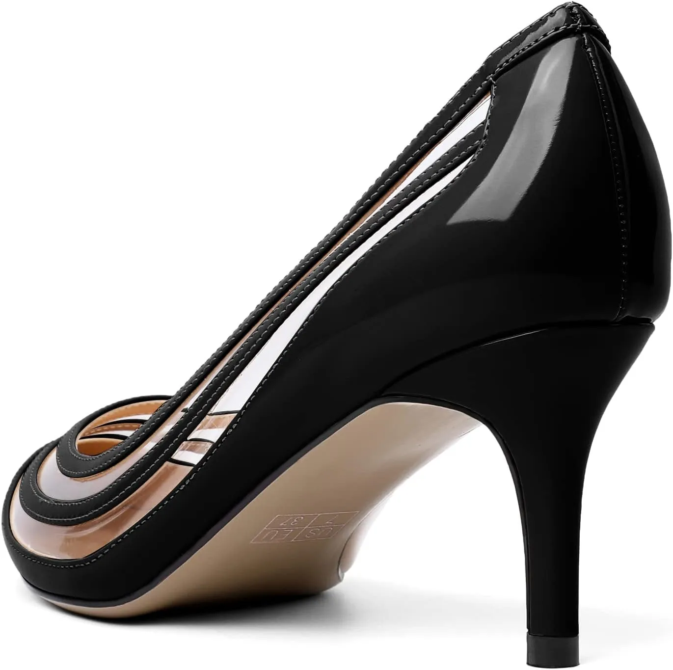 YODEKS Womens Pointed Toe Pumps Low Kitten Dressy Heels Clear Pumps Slip On Wedding Bridal Dress Shoes