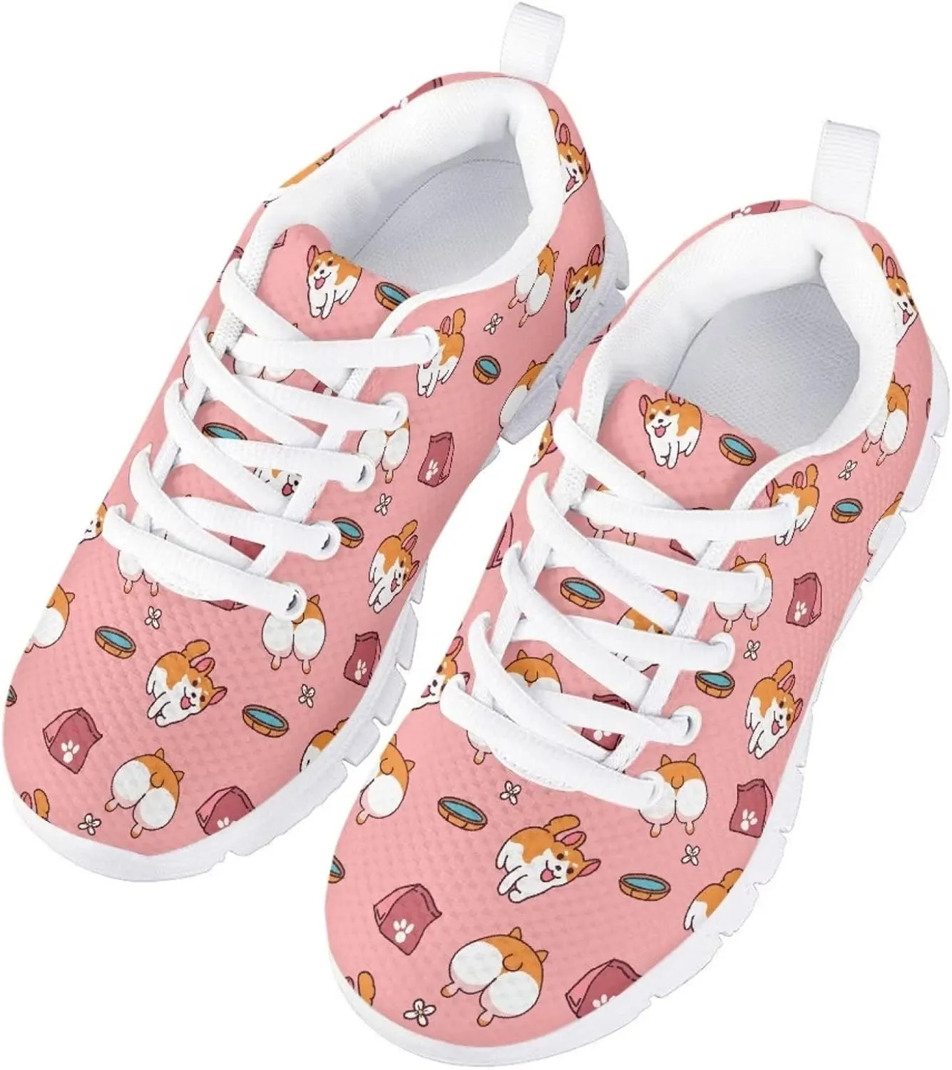 Yzaoxia Kids Tennis Shoes Girls Size 11-3 Breathable Running Shoes Lace Up Sneakers
