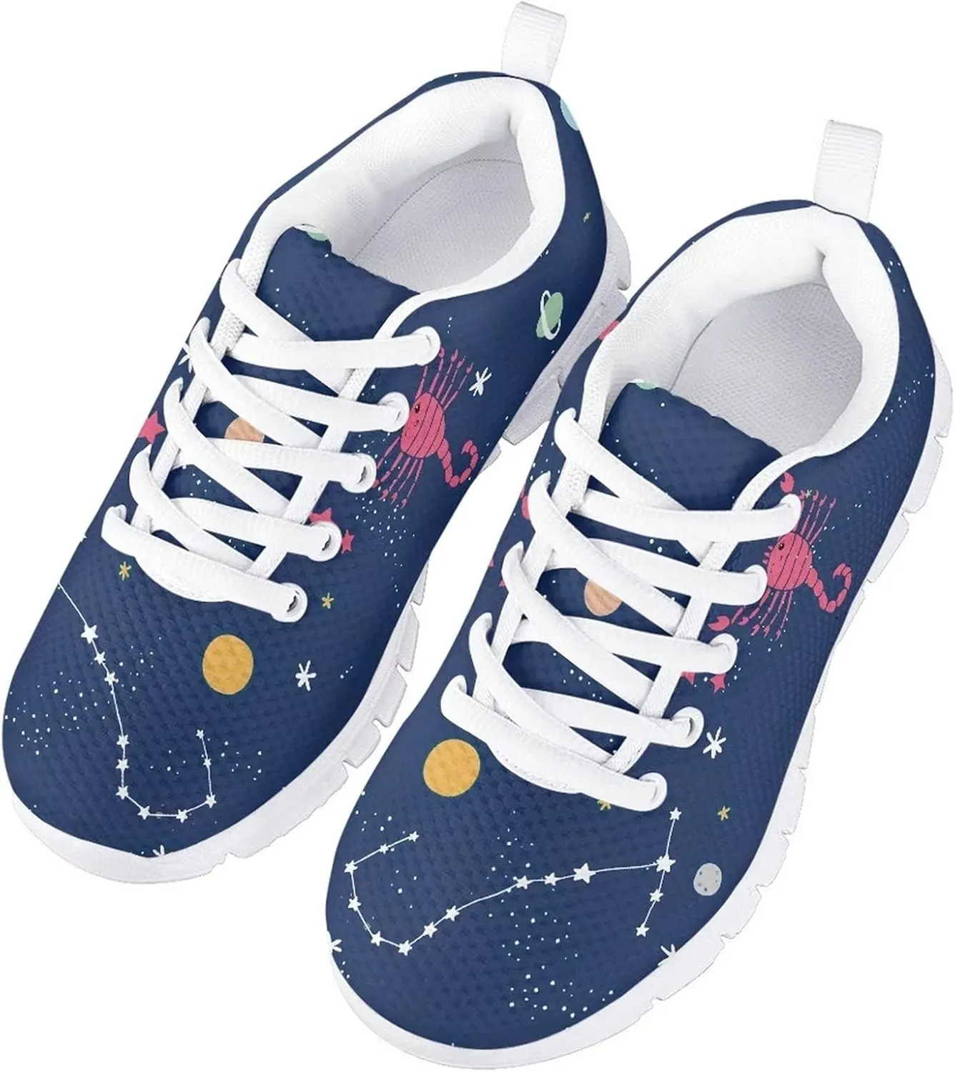 Yzaoxia Kids Tennis Shoes Girls Size 11-3 Breathable Running Shoes Lace Up Sneakers