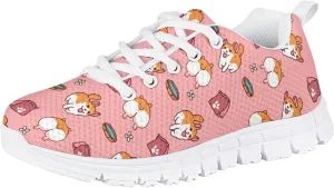 Yzaoxia Kids Tennis Shoes Girls Size 11-3 Breathable Running Shoes Lace Up Sneakers