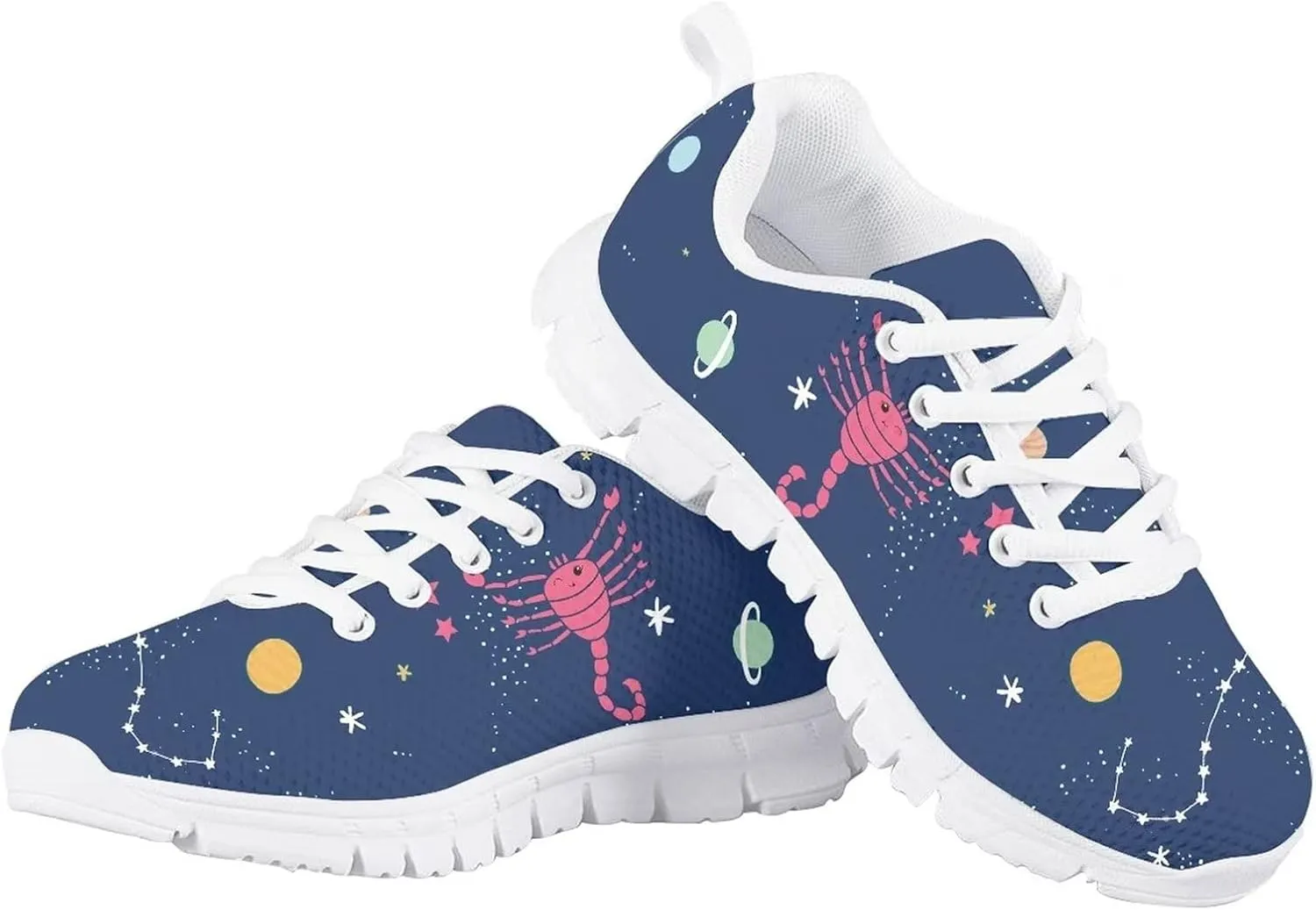 Yzaoxia Kids Tennis Shoes Girls Size 11-3 Breathable Running Shoes Lace Up Sneakers