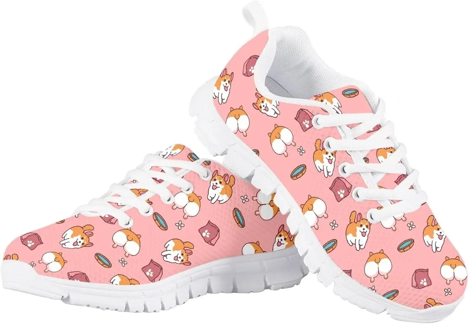 Yzaoxia Kids Tennis Shoes Girls Size 11-3 Breathable Running Shoes Lace Up Sneakers